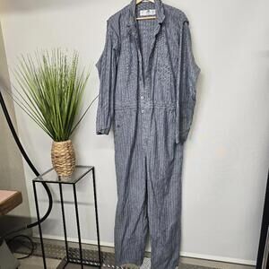 Red Kap Mens Blue Herringbone Cotton Coveralls Jumpsuit‎ CC16HB7 Size 50-RG